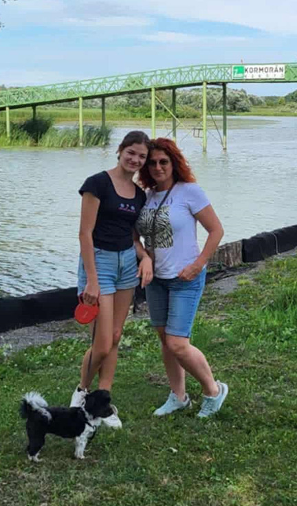 Rimóczi Erika a lányával, Fannival és a kis Daisy-vel
